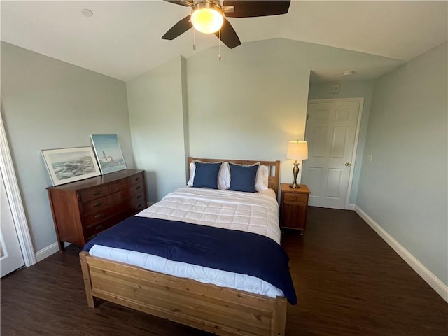 60 Saw Mill Dr Unit 303, North Kingstown, RI 02852 - bedroom featuring wood finished floors, lofted ceiling, baseboards, and ceiling fan