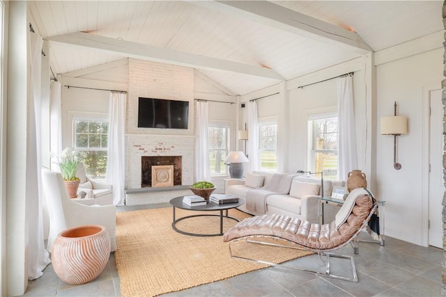 62 James Ct, Portsmouth, RI 02871 - living room with a brick fireplace