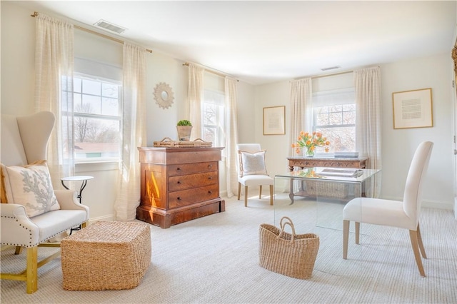 62 James Ct, Portsmouth, RI 02871 - living area featuring carpet flooring and healthy amount of natural light