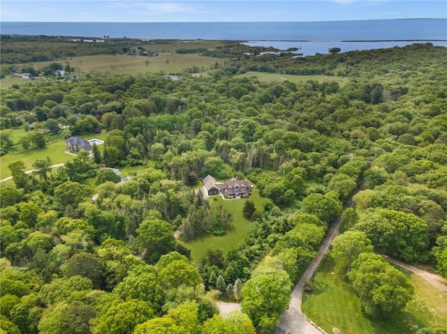 30 Walden Way S, Kingstown, RI 02879 - drone / aerial view of a nearby body of water and a heavily wooded area