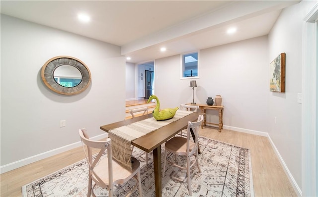 24 W Knollwood Cir, North Kingstown, RI 02852 - dining area featuring light wood-style floors, recessed lighting, and baseboards