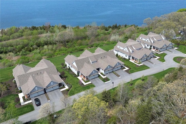171 Leeshore Ln, Tiverton, RI 02878 - aerial perspective of suburban area featuring a nearby body of water