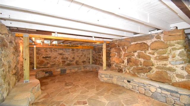 259 Green Hill Beach Rd, South Kingstown, RI 02879 - unfinished below grade area with stone flooring
