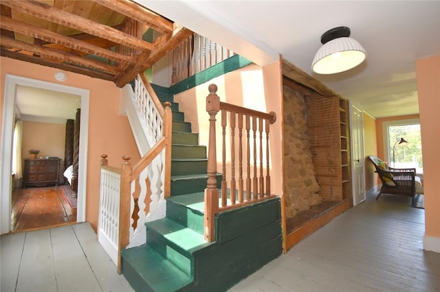 259 Green Hill Beach Rd, South Kingstown, RI 02879 - staircase with wood-type flooring
