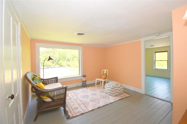259 Green Hill Beach Rd, South Kingstown, RI 02879 - living area featuring hardwood / wood-style floors and baseboards