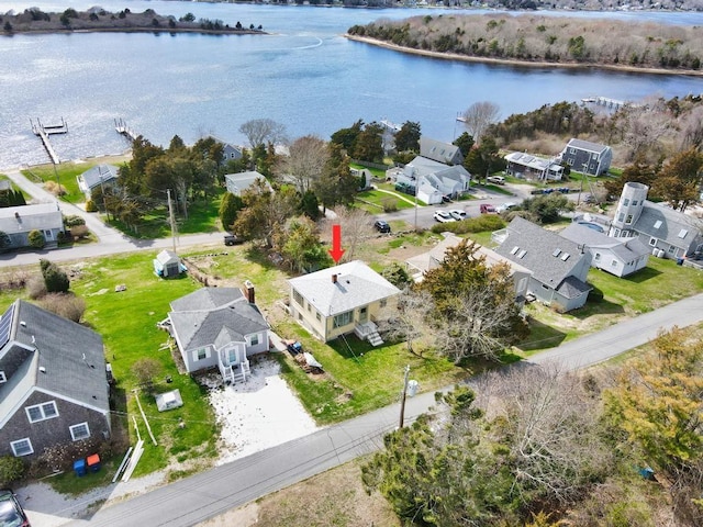 127 Pettey Ln, Westport, MA 02790 - aerial perspective of suburban area featuring a large body of water
