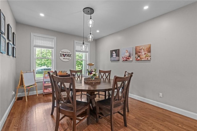 40 Oakbrook Ct, East Greenwich, RI 02818 - dining room with baseboards, wood finished floors, and recessed lighting