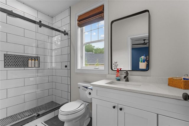 40 Oakbrook Ct, East Greenwich, RI 02818 - full bath with toilet, vanity, and tiled shower