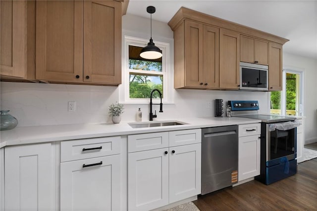 7 Nichols Rd, South Kingstown, RI 02881 - kitchen with appliances with stainless steel finishes, a sink, healthy amount of natural light, and dark wood finished floors