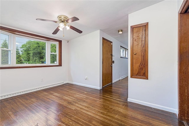 7 Stuart St, Westerly, RI 02891 - unfurnished room with baseboard heating, dark wood-style floors, and baseboards