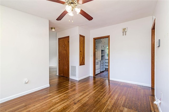 7 Stuart St, Westerly, RI 02891 - unfurnished room with dark wood-style flooring, baseboards, and ceiling fan