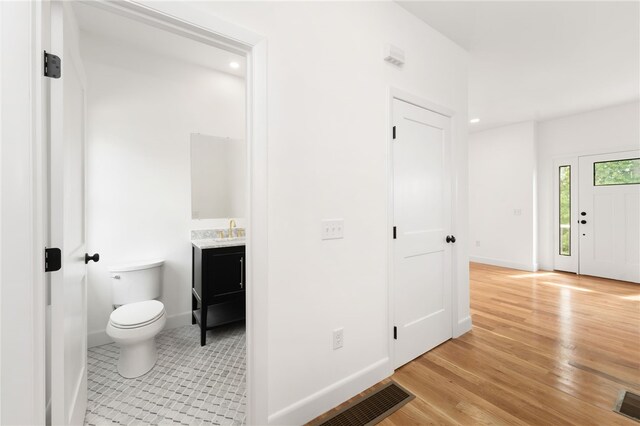 41 Burnett Rd, Warwick, RI 02889 - foyer entrance with baseboards, recessed lighting, and light wood finished floors
