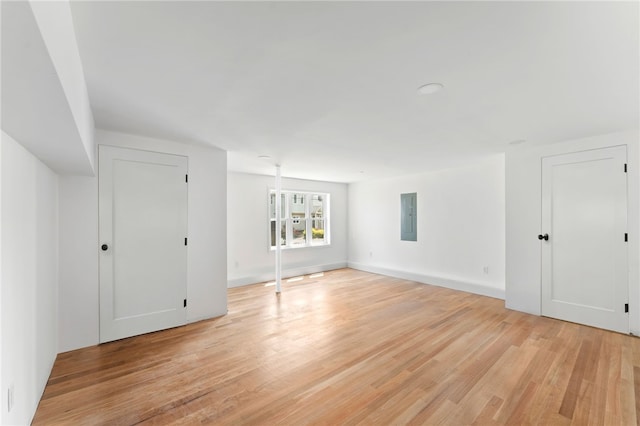 41 Burnett Rd, Warwick, RI 02889 - unfurnished room with electric panel, light wood finished floors, and baseboards