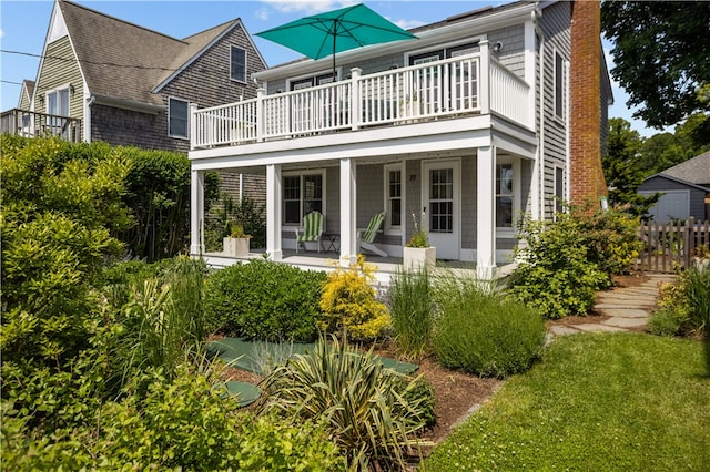 37 Brownell St, Warren, RI 02885 - rear view of property with a chimney