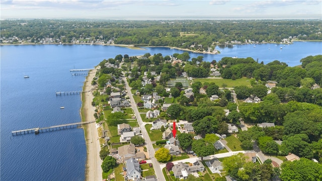 37 Brownell St, Warren, RI 02885 - aerial view of residential area featuring a large body of water