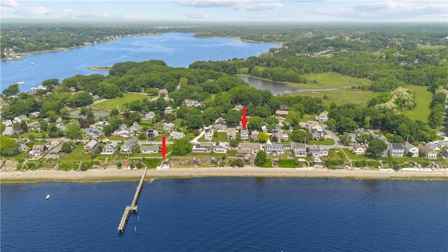 37 Brownell St, Warren, RI 02885 - aerial view of property's location with a nearby body of water and nearby suburban area
