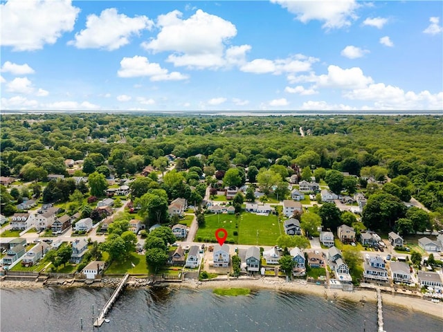 92 King Philip Ave, Bristol, RI 02809 - aerial perspective of suburban area with a nearby body of water