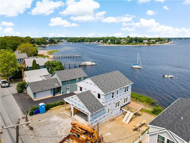 92 King Philip Ave, Bristol, RI 02809 - aerial view of property and surrounding area with a large body of water