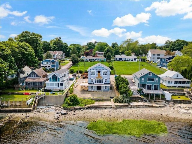 92 King Philip Ave, Bristol, RI 02809 - aerial perspective of suburban area with a large body of water