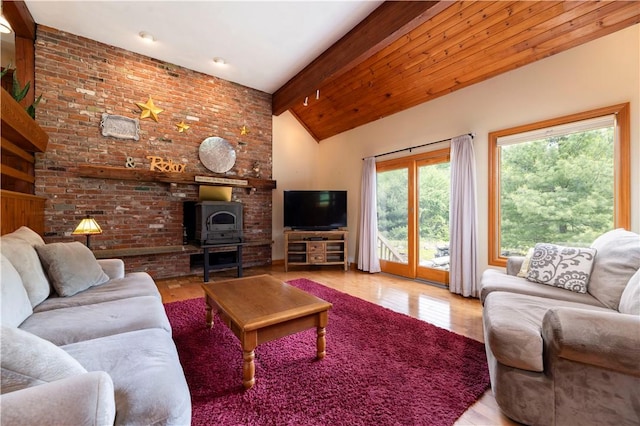 71 Phillips Ln, Glocester, RI 02814 - living area featuring a wood stove and wood finished floors