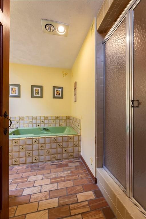 71 Phillips Ln, Glocester, RI 02814 - bathroom featuring a shower stall and tiled tub