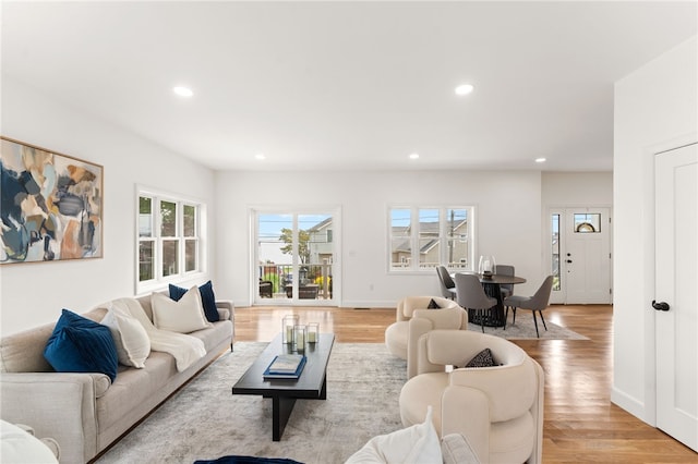 51 Burnett Rd, Warwick, RI 02889 - living area with recessed lighting, light wood-style floors, and baseboards