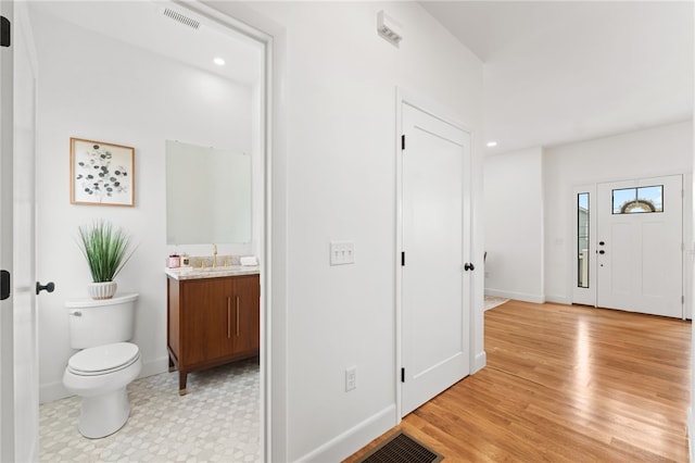 51 Burnett Rd, Warwick, RI 02889 - foyer entrance featuring recessed lighting, baseboards, and light wood-style floors