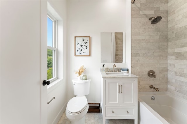 51 Burnett Rd, Warwick, RI 02889 - bathroom featuring toilet, plenty of natural light, vanity, and bathtub / shower combination