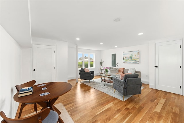 51 Burnett Rd, Warwick, RI 02889 - living room with light wood finished floors, recessed lighting, and baseboards