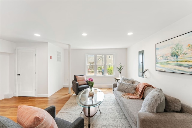51 Burnett Rd, Warwick, RI 02889 - living room featuring recessed lighting, light wood-type flooring, and baseboards