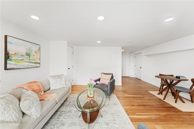 51 Burnett Rd, Warwick, RI 02889 - living room featuring light wood-type flooring and recessed lighting