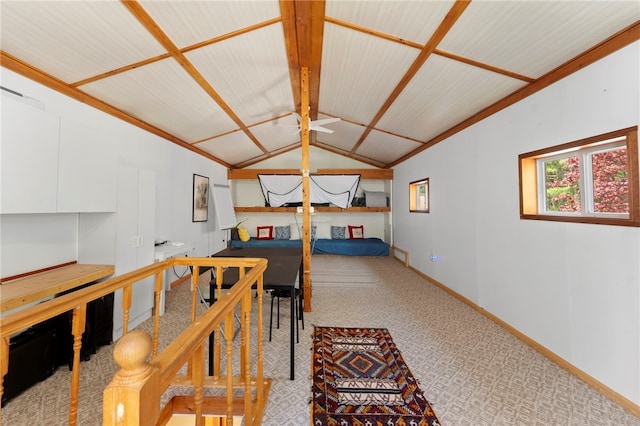 336 Switch Rd, Richmond, RI 02832 - corridor with carpet floors, vaulted ceiling, and baseboards