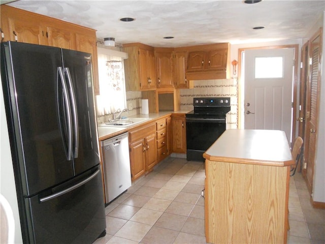 20 Anchorage Rd, Narragansett, RI 02882 - kitchen with freestanding refrigerator, electric range, dishwasher, a sink, and light countertops