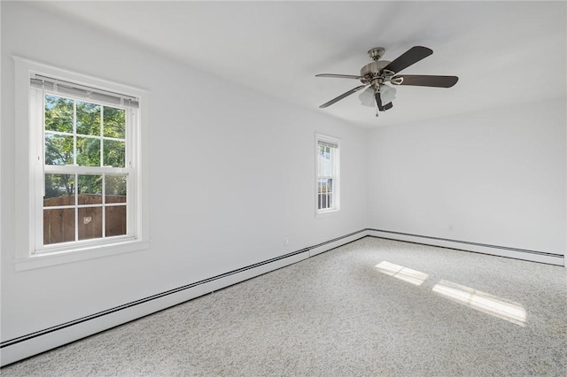 52 Pleasant View Rd, Warwick, RI 02888 - unfurnished room featuring healthy amount of natural light, a ceiling fan, and a baseboard radiator