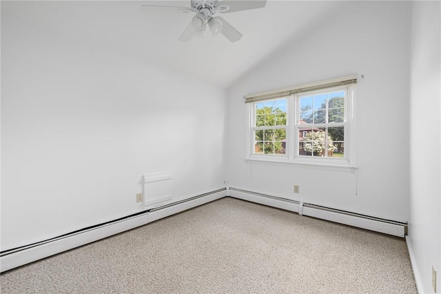 52 Pleasant View Rd, Warwick, RI 02888 - spare room with a ceiling fan, vaulted ceiling, and baseboards