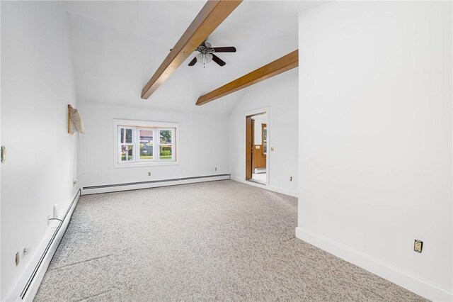52 Pleasant View Rd, Warwick, RI 02888 - carpeted empty room featuring a baseboard radiator, ceiling fan, and baseboards