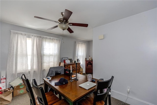 2 Ann St, North Providence, RI 02904 - carpeted office with a ceiling fan and baseboards