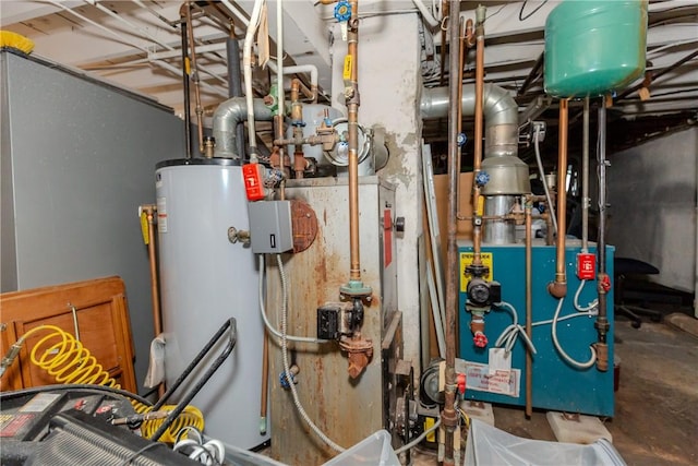 2 Ann St, North Providence, RI 02904 - utility room with water heater and a heating unit