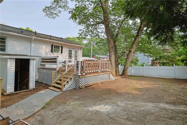 259 Buttonwoods Ave, Warwick, RI 02886 - view of yard featuring a wooden deck and french doors