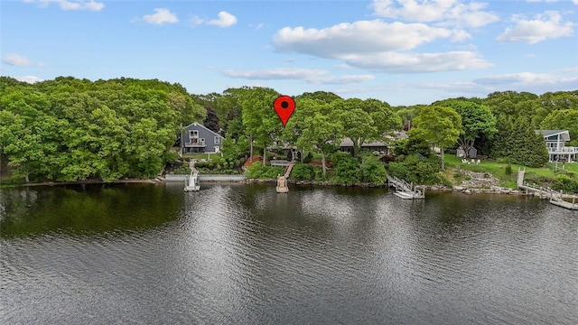 236 Indian Trl, Narragansett, RI 02874 - water view featuring a heavily wooded area