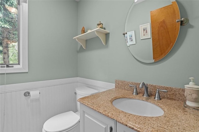 236 Indian Trl, Narragansett, RI 02874 - half bath with toilet, vanity, and wainscoting