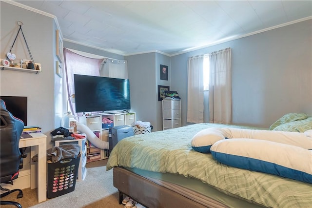 263 Front St, Lincoln, RI 02865 - bedroom with ornamental molding, carpet floors, and a desk