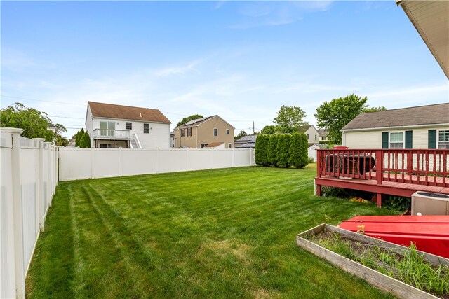 53 Hyde Ave, Pawtucket, RI 02861 - view of yard with a residential view, a vegetable garden, and a wooden deck