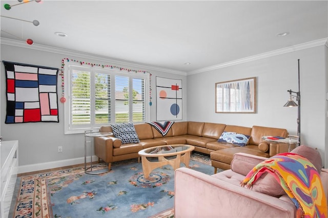 40 Kettle Point Ave, East Providence, RI 02914 - living room with crown molding and wood finished floors