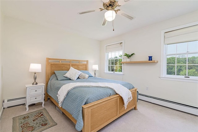59 Intrepid Ln, Jamestown, RI 02835 - bedroom featuring carpet, a baseboard heating unit, and multiple windows
