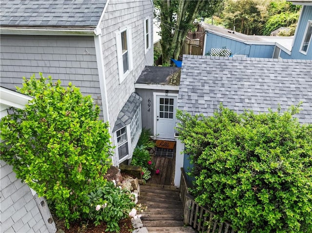 694 Windwood Dr Unit C, Tiverton, RI 02878 - doorway to property with roof with shingles