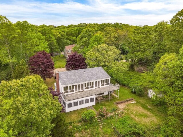 10 Joanth Ter, Westerly, RI 02891 - view from above of property featuring a heavily wooded area