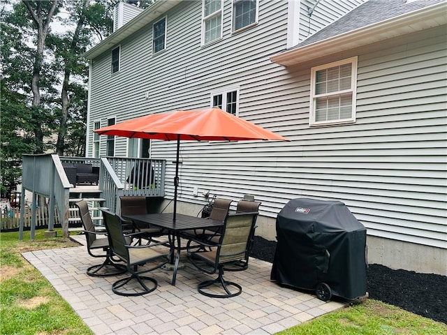 20 Canton Ct, Cranston, RI 02921 - view of patio / terrace with area for grilling, outdoor dining space, and a wooden deck
