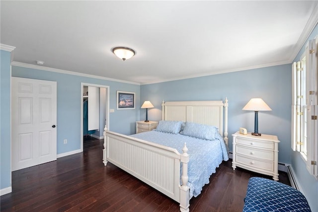 31 Peaceful Way, Tiverton, RI 02878 - bedroom featuring hardwood / wood-style flooring, baseboards, crown molding, and a spacious closet