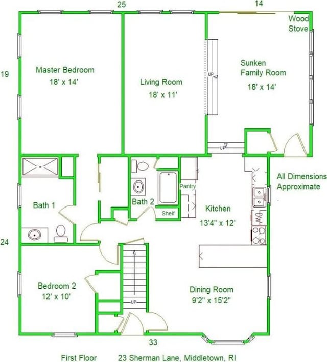 23 Sherman Ln, Middletown, RI 02842 - view of property floor plan